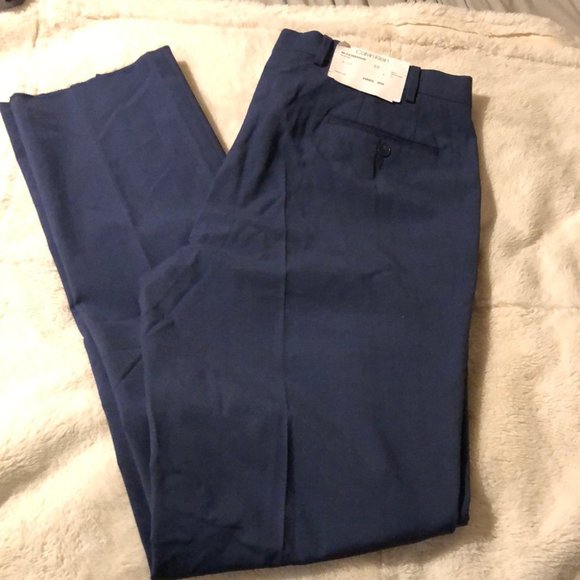 Calvin Klein Malik Wool Dress Pant, Blue - Picture 3 of 9